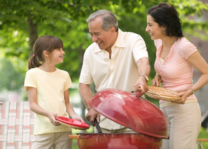 family grilling